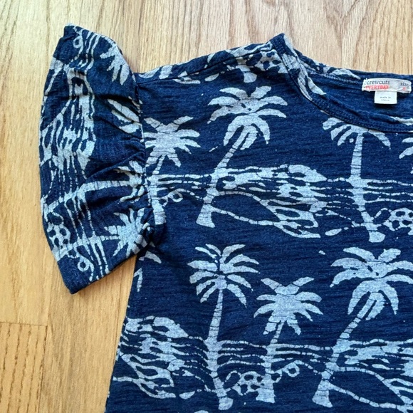 Crewcuts Girls Blue Cover-Up/Dress with Palm Trees (size 8) - Picture 3 of 9